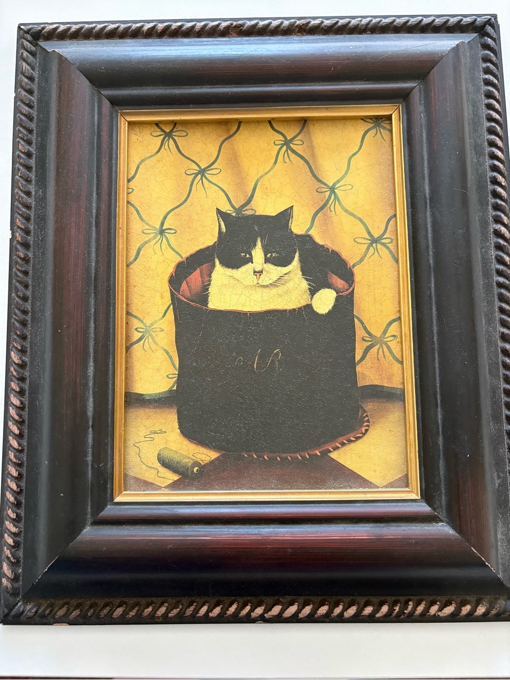 90’s “Mr. Kitty” framed wall art by Paul Stagg Bombay Company